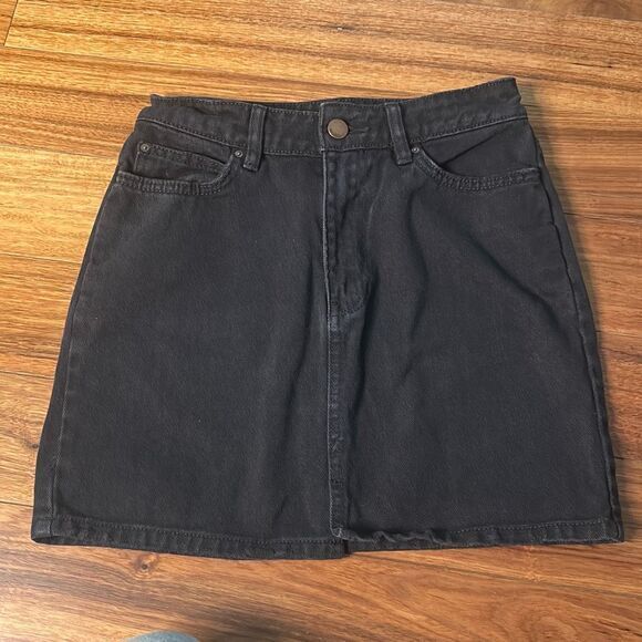 Billabong black magic Jean skirt cotton mini skirt front slit grunge whimsygoth - Picture 7 of 7